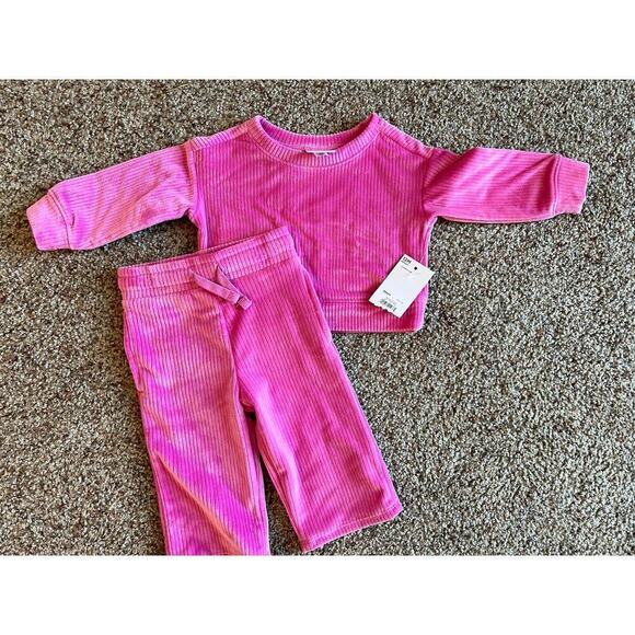 Girls Two Piece Set, Pink, Ribbed, Warm, 12 Months, Baby, NWT - Picture 1 of 4
